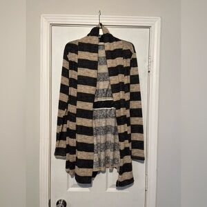 Open Front Drop Shoulder Belted Cardigan